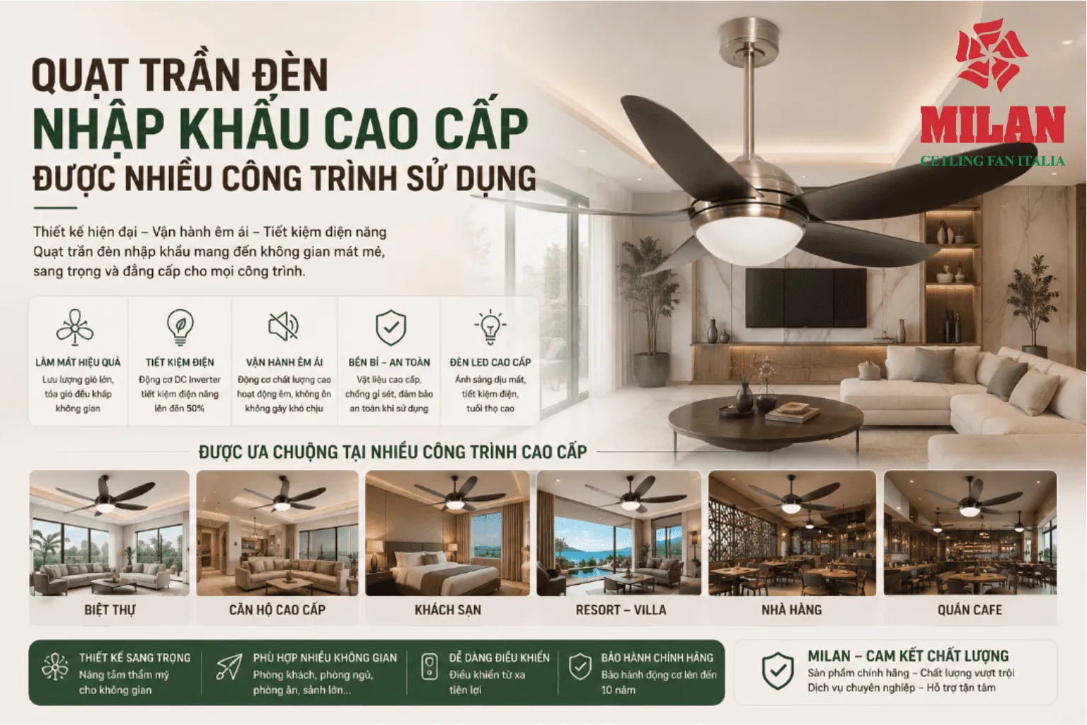 quạt trần đèn nhập khẩu